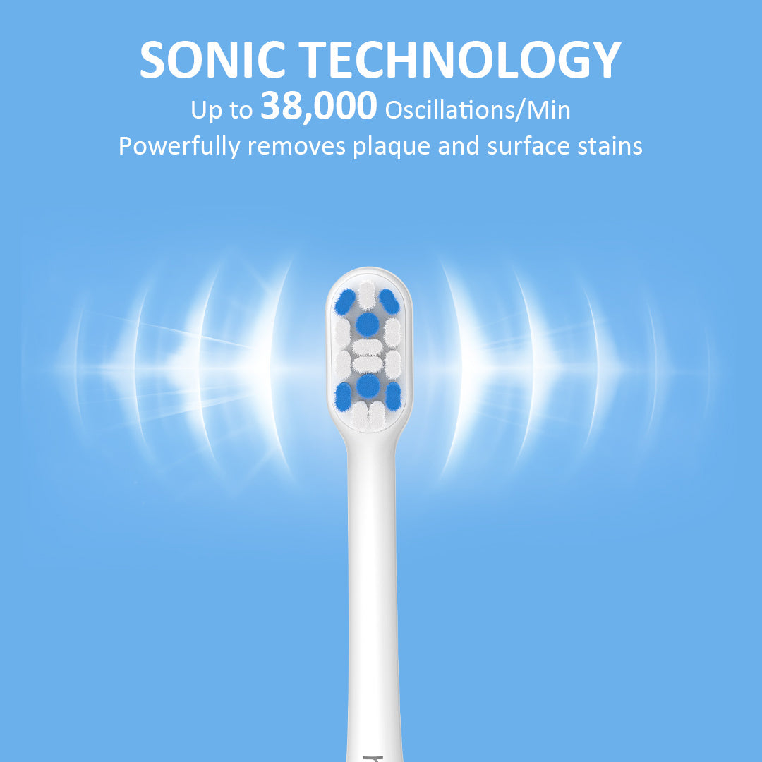Periuță de dinți electrică sonică FiGGA® SONIC-S100 – 5 moduri, 4 capete, Mov