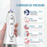 Duș bucal FiGGA® Oral-F101 – Irigator portabil profesional, 8 capete, 2500 mAh, 5 viteze, rezervor 300 ml, IPX7, Alb