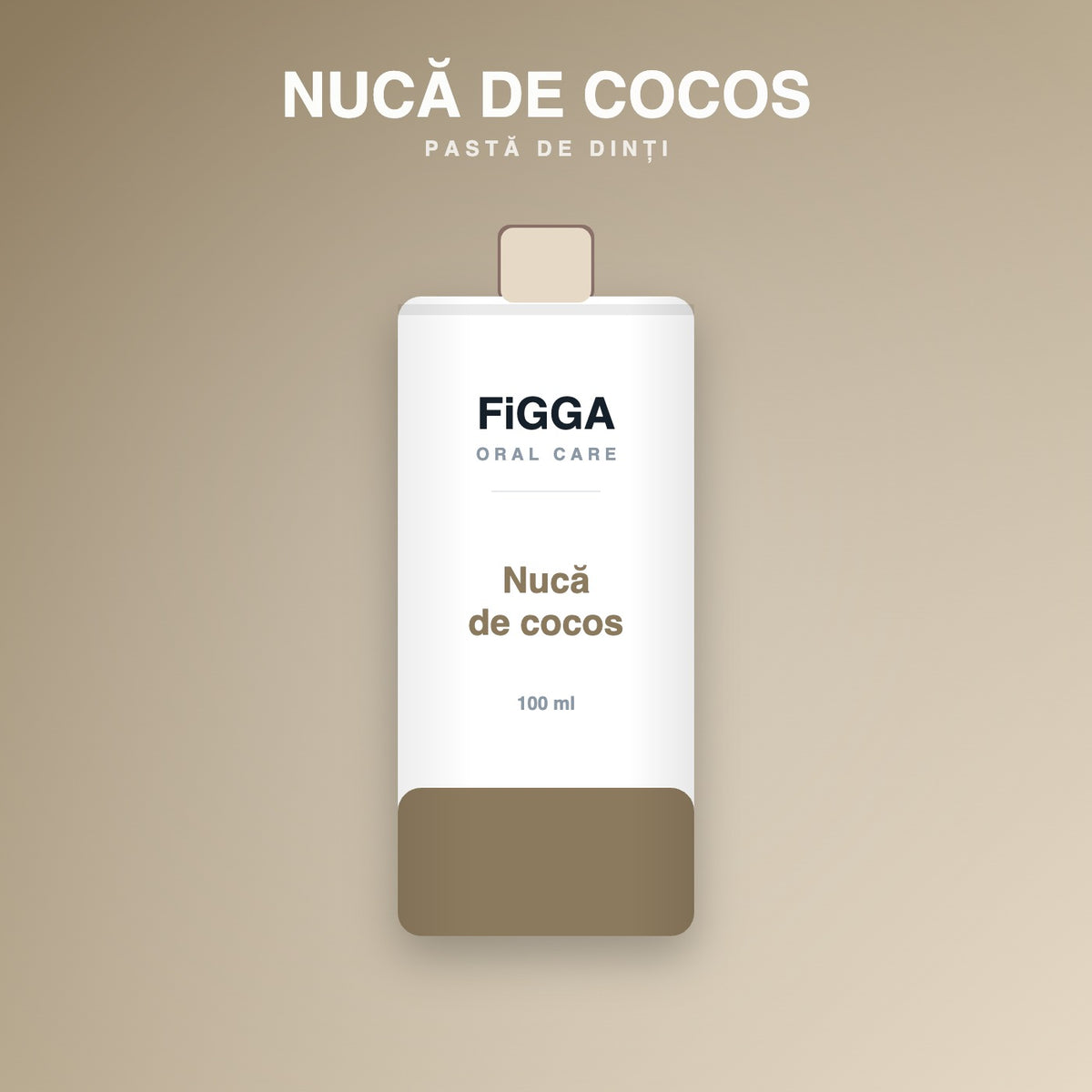 Pastă de dinți FiGGA cu aromă de nucă de cocos, tub de 100 ml